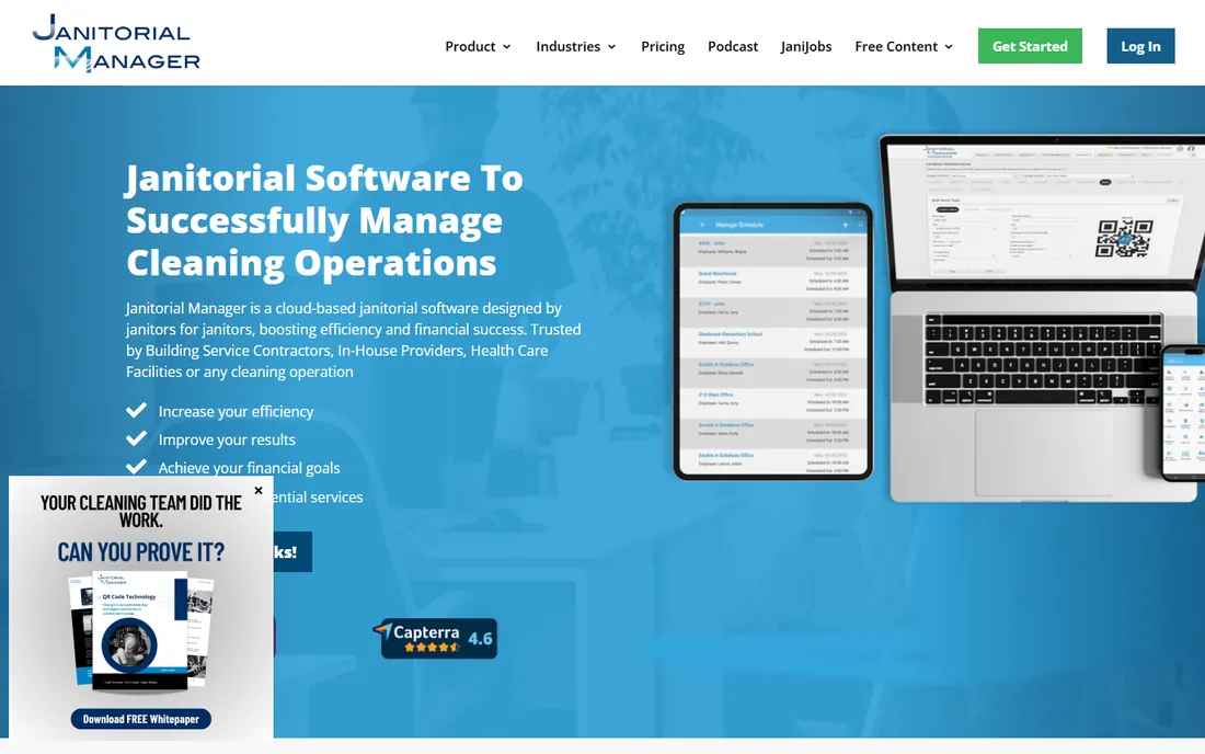 Janitorial Manager homepage