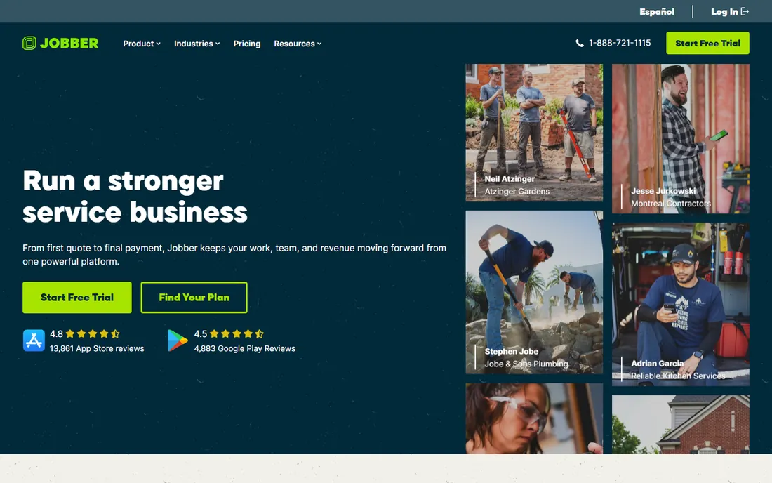 Jobber homepage