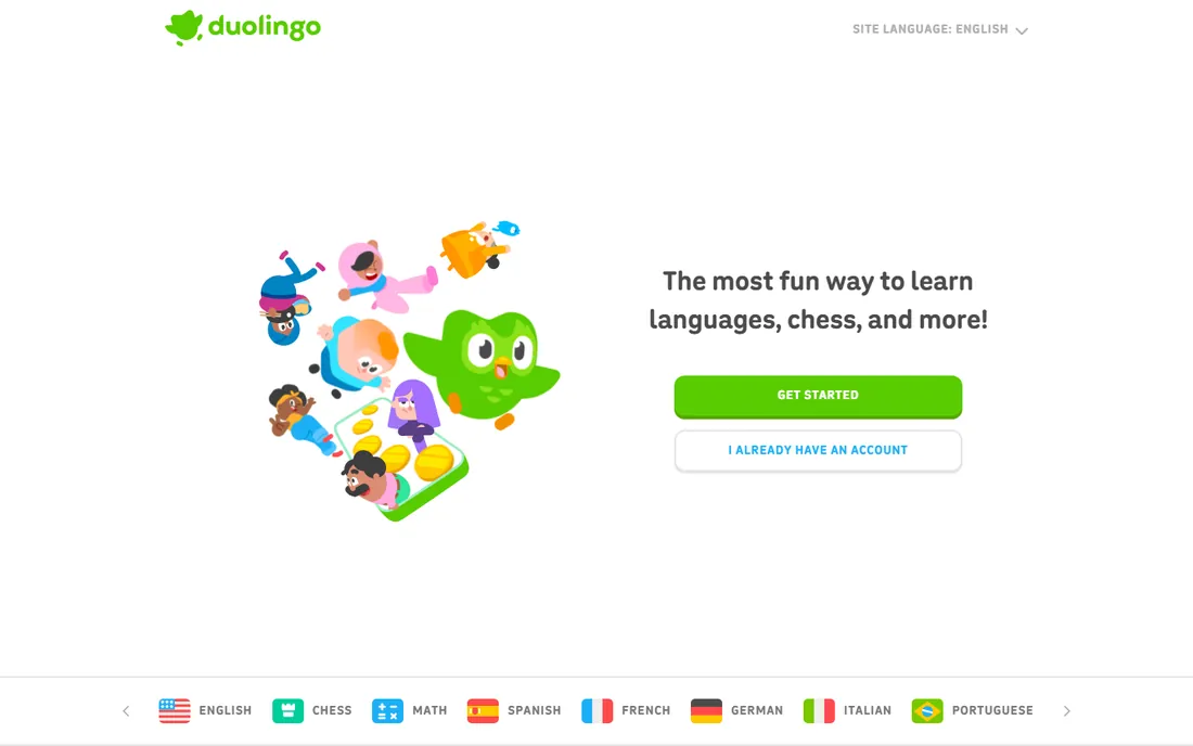 Duolingo homepage