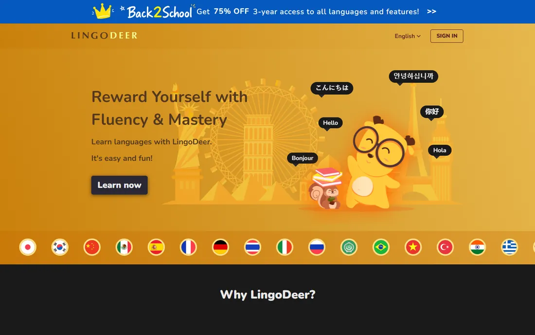 LingoDeer homepage