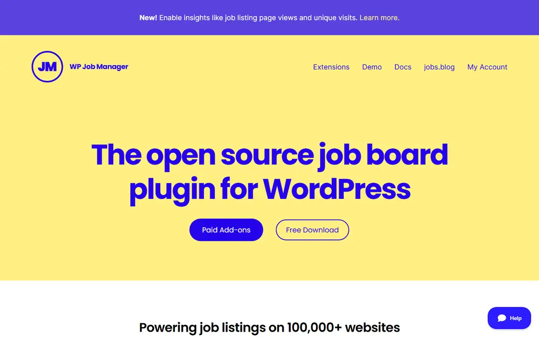 WP Job Manager homepage