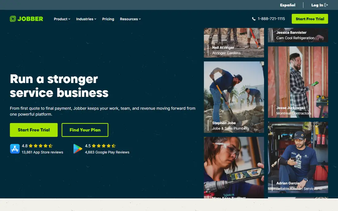 Jobber homepage