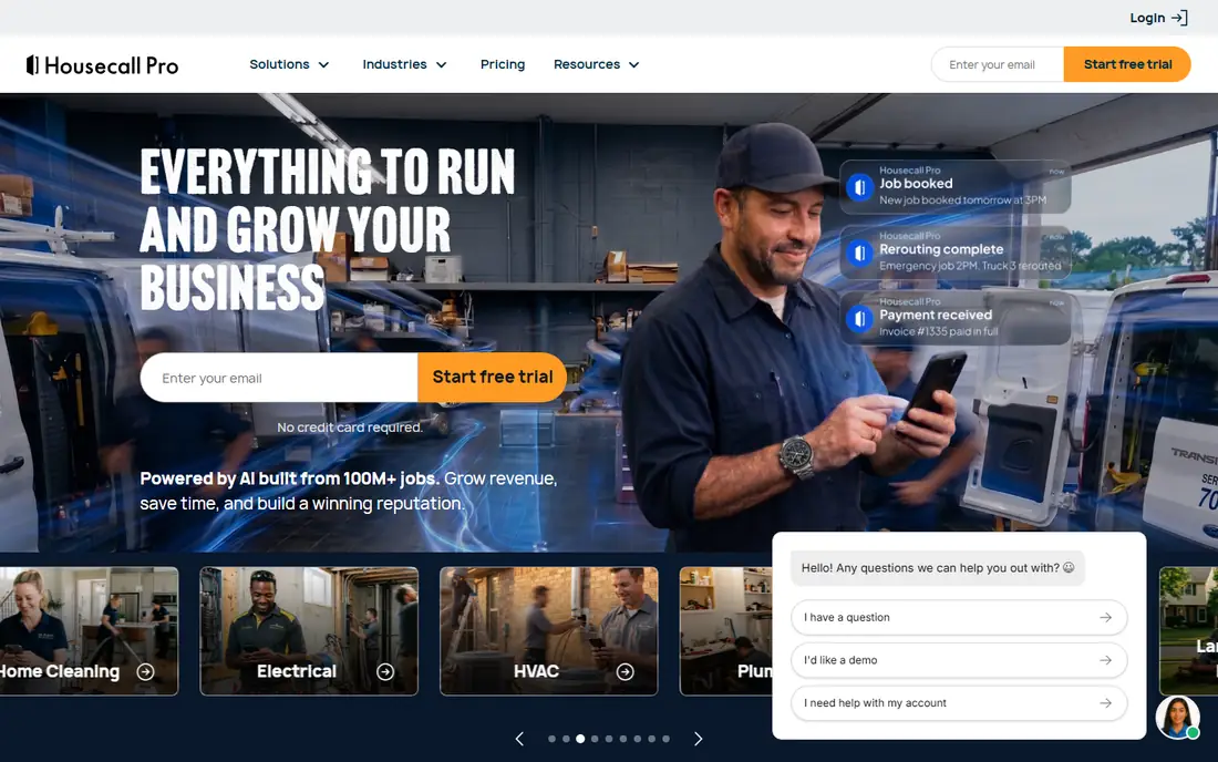 Housecall Pro homepage