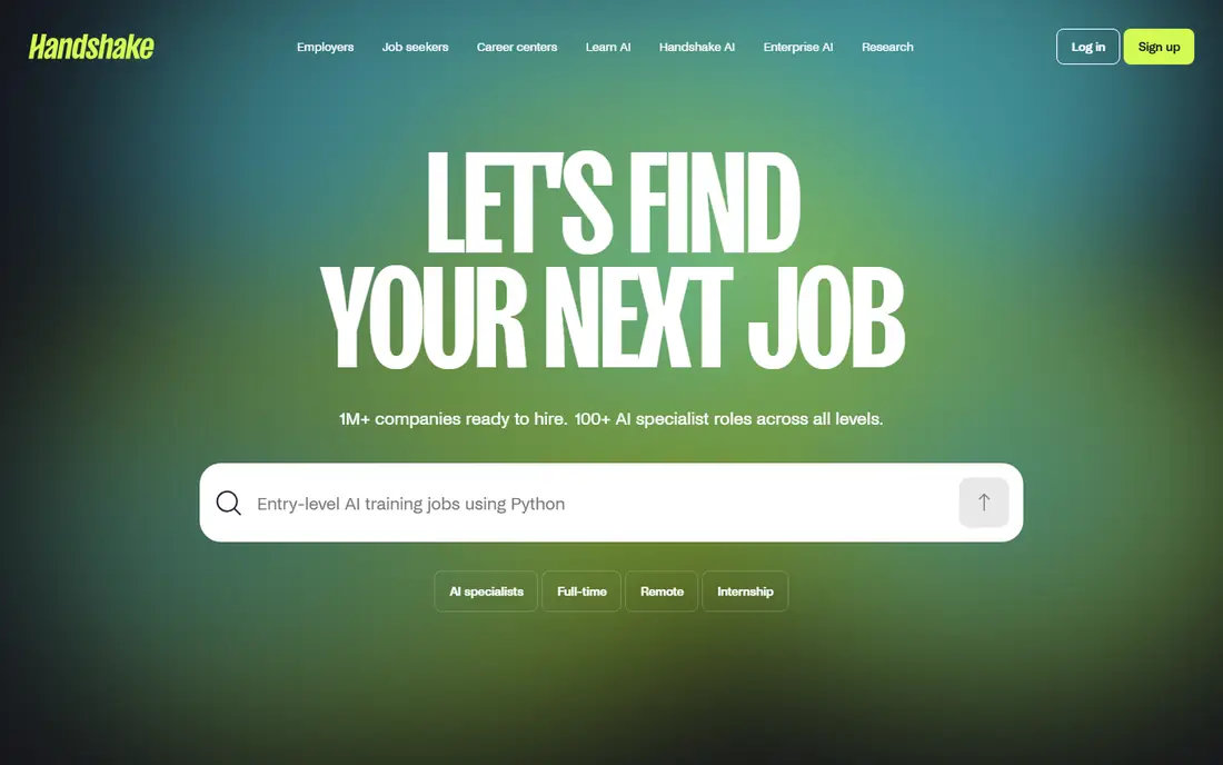 Handshake homepage