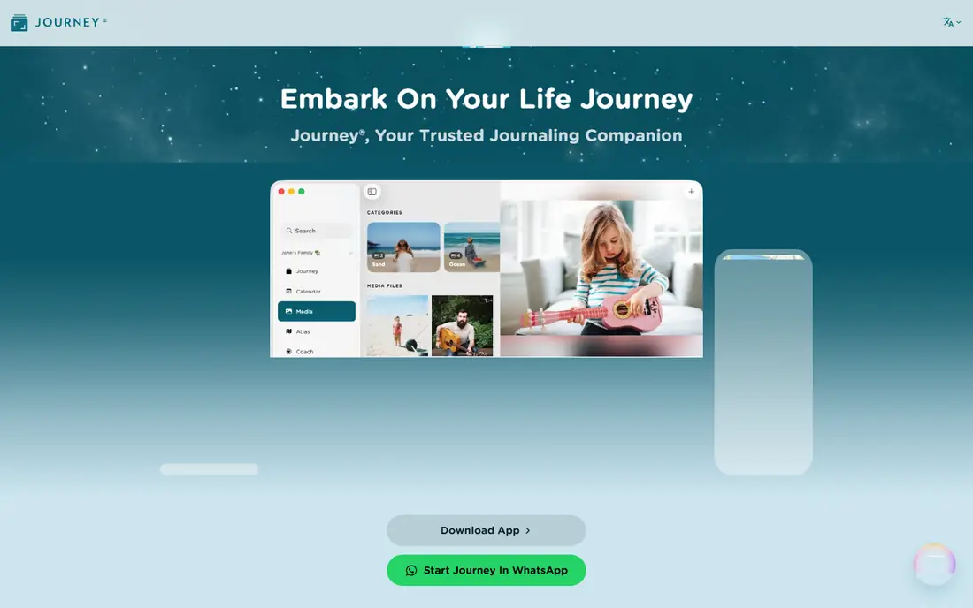 Journey homepage