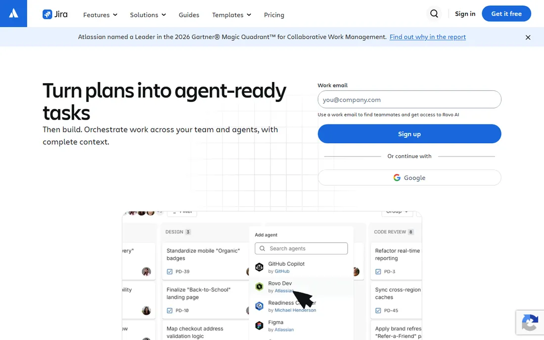 Jira homepage