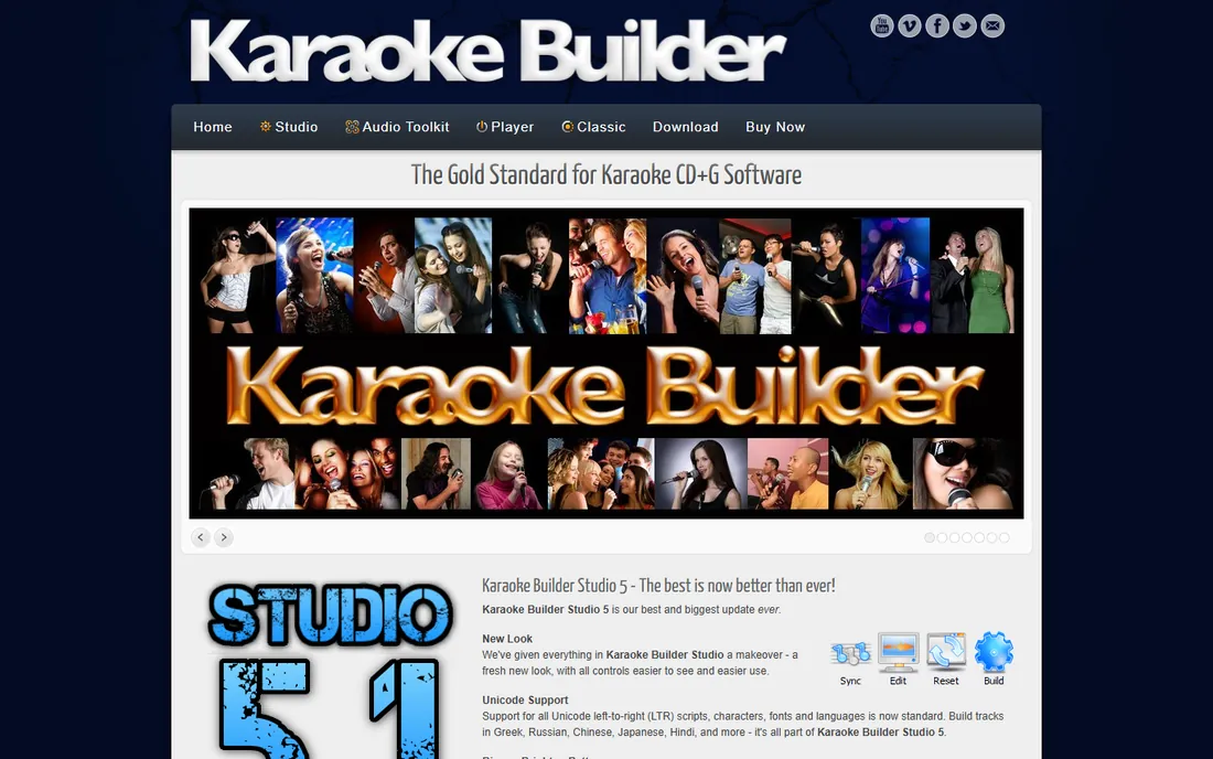 Karaoke Builder Studio homepage
