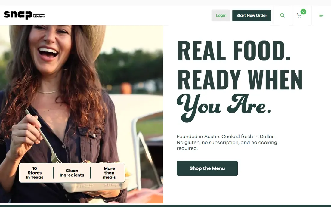 Snap Kitchen homepage