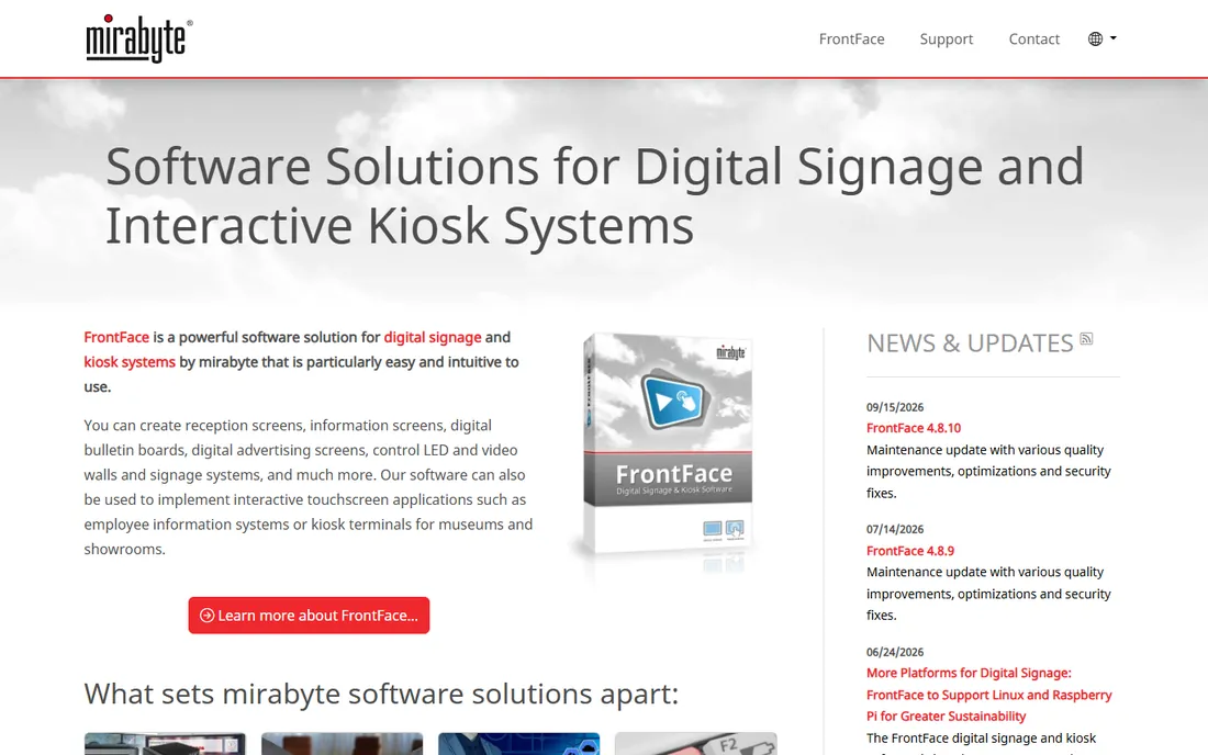 FrontFace homepage