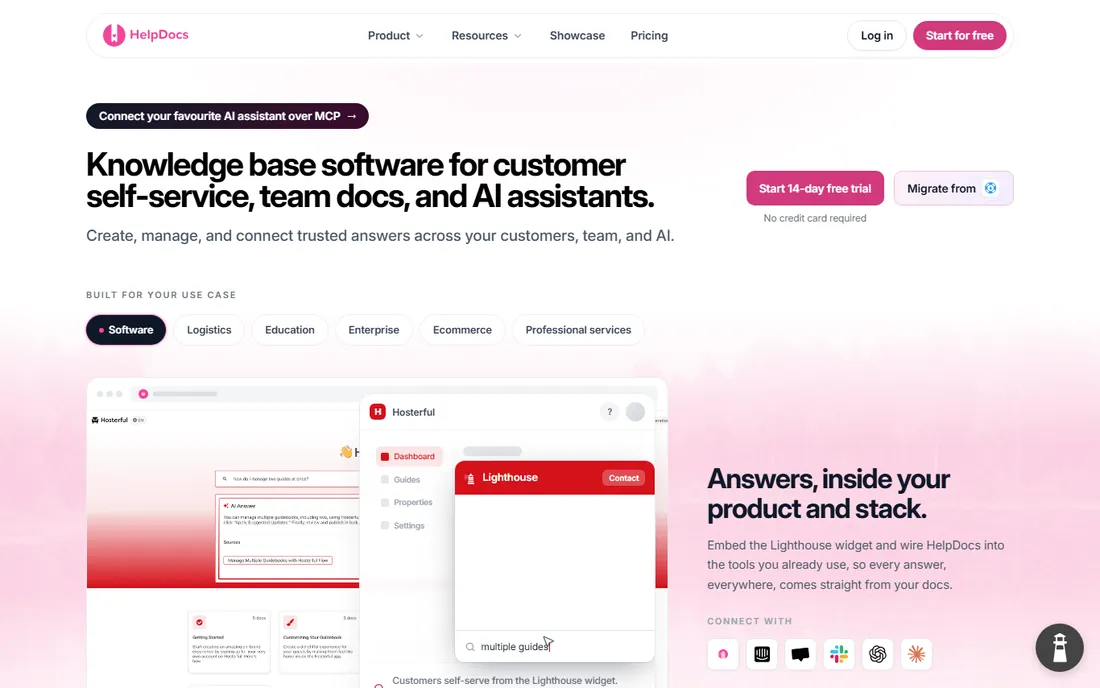 HelpDocs homepage