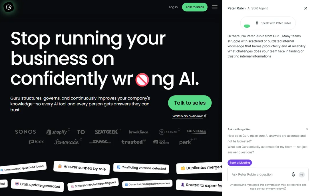 Guru homepage