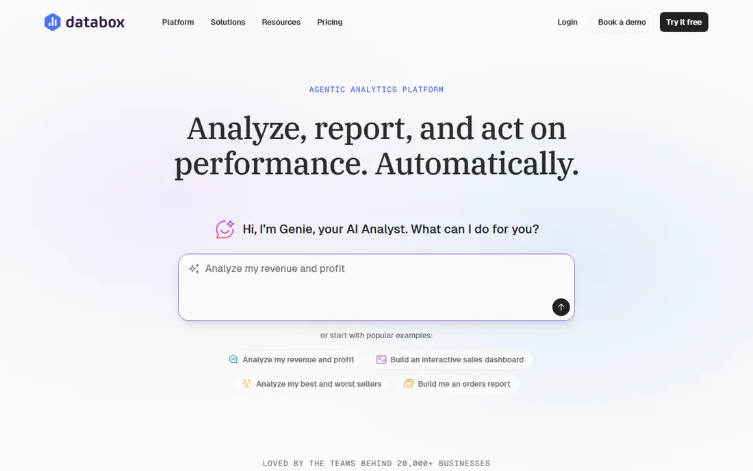 Databox homepage