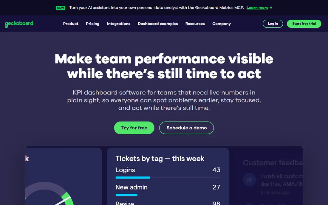 Geckoboard homepage