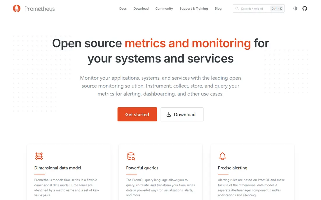 Prometheus homepage