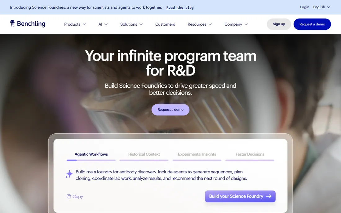 Benchling homepage