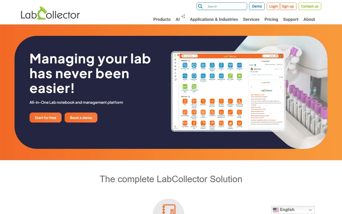 LabCollector homepage