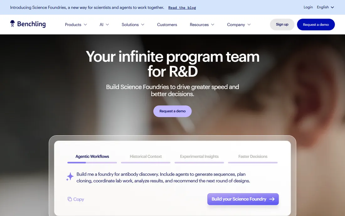 Benchling homepage