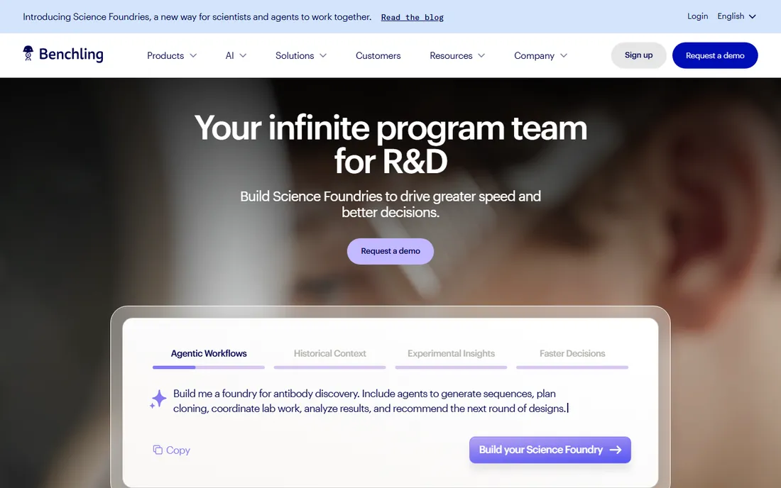 Benchling homepage