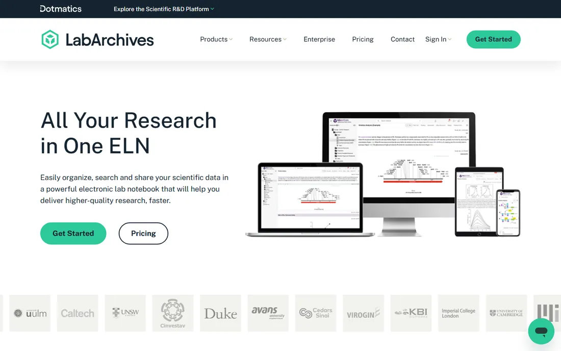 LabArchives homepage
