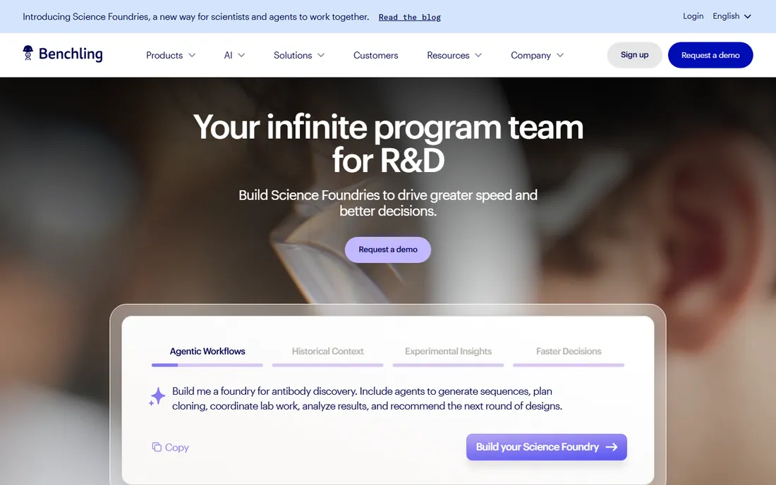 Benchling homepage