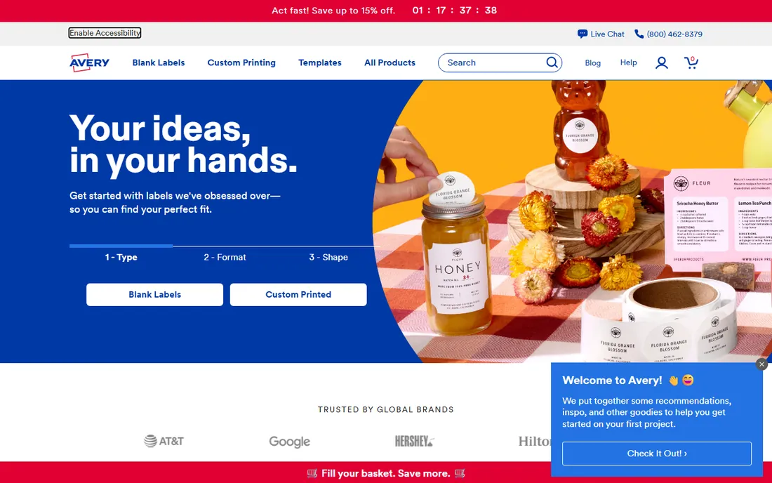 Avery Design and Print homepage