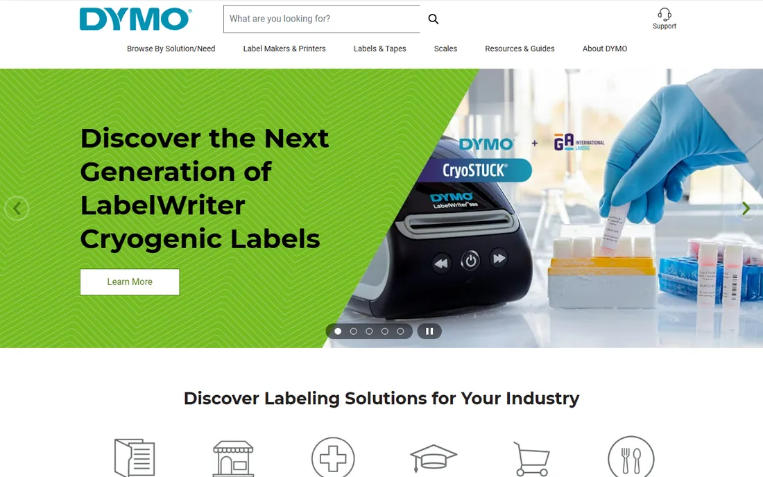 DYMO Connect homepage