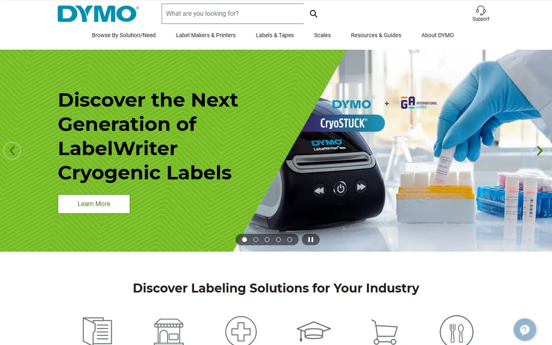 DYMO Connect homepage