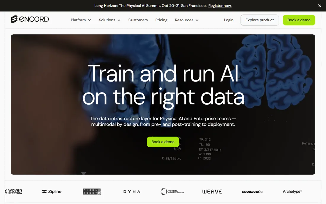 Encord homepage