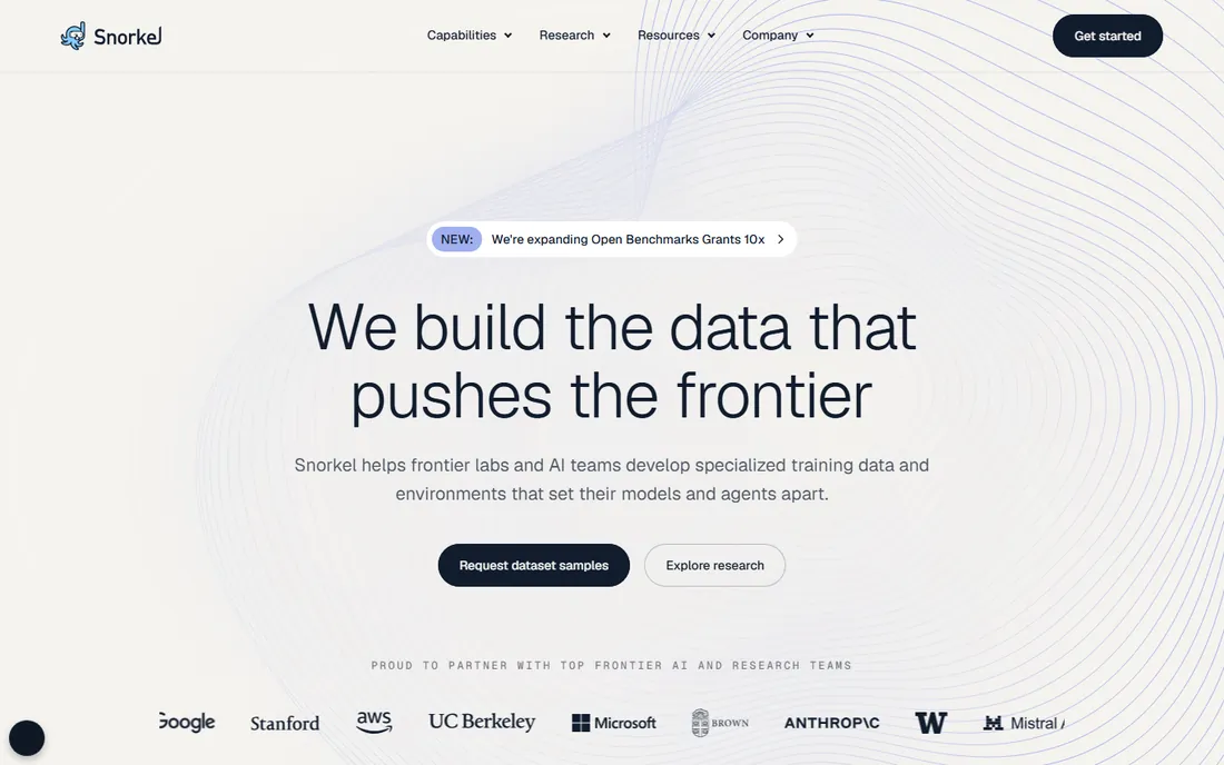 Snorkel AI homepage