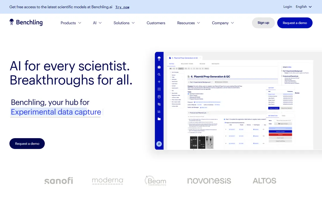 Benchling homepage