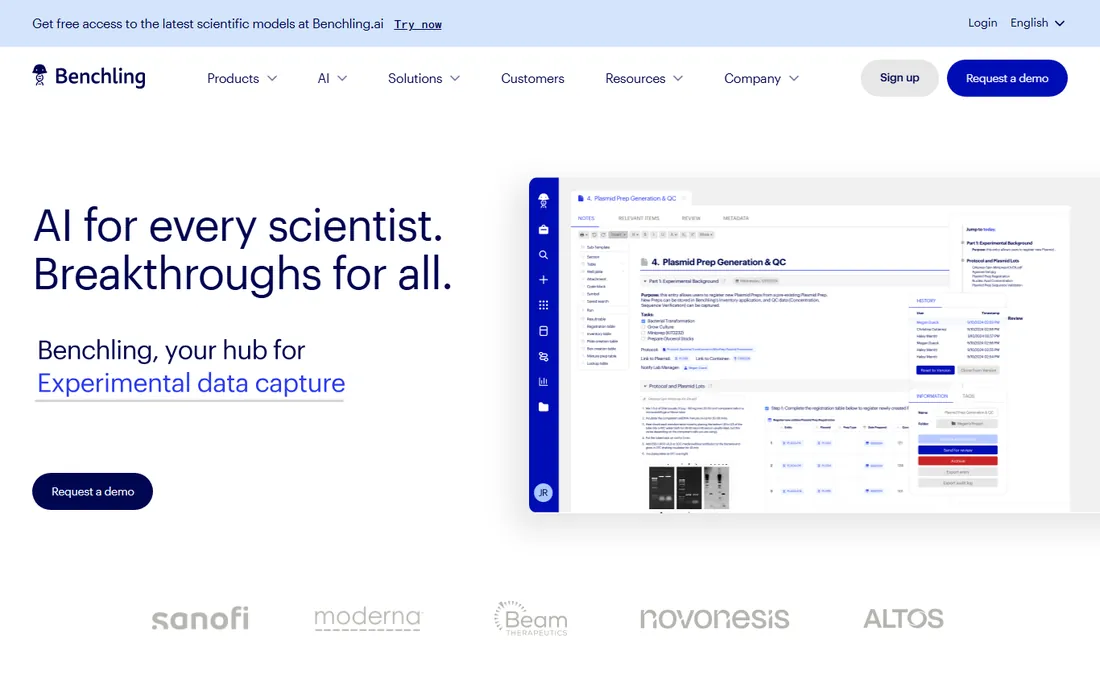 Benchling homepage