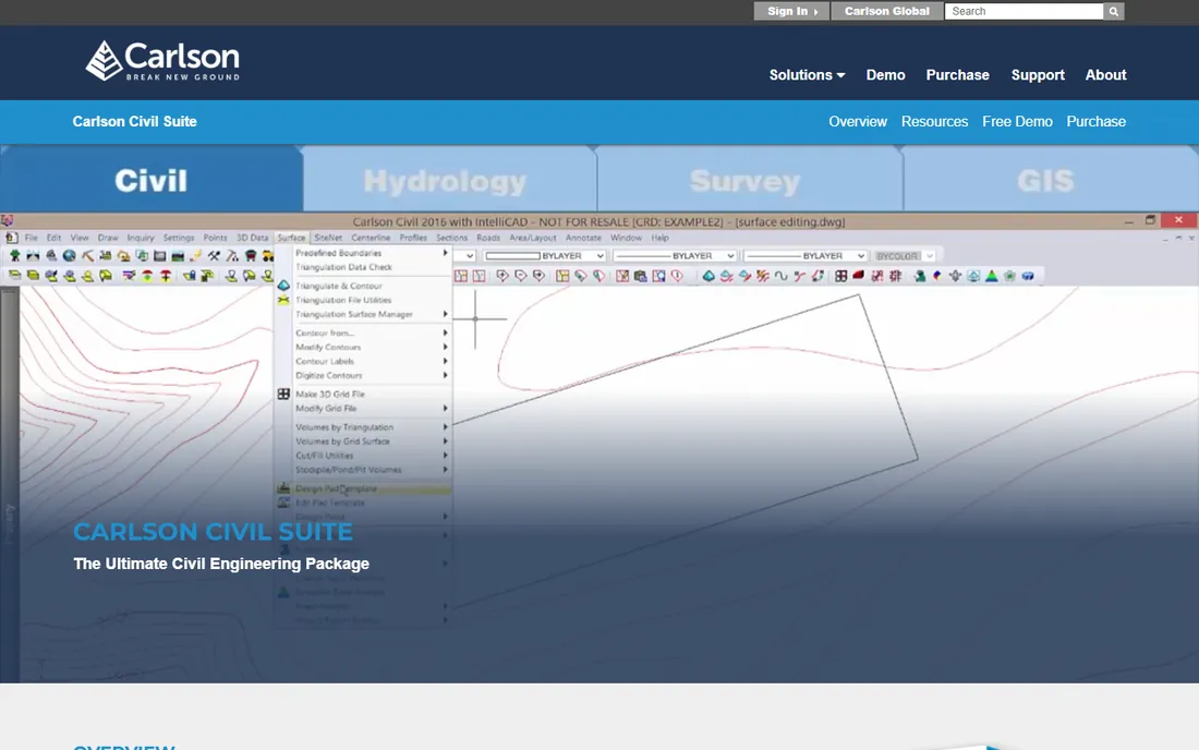 Carlson Civil Suite homepage