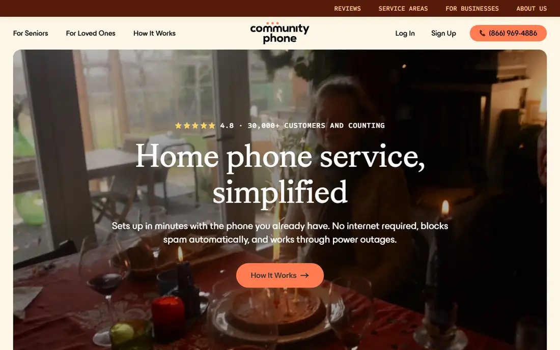 Community Phone homepage