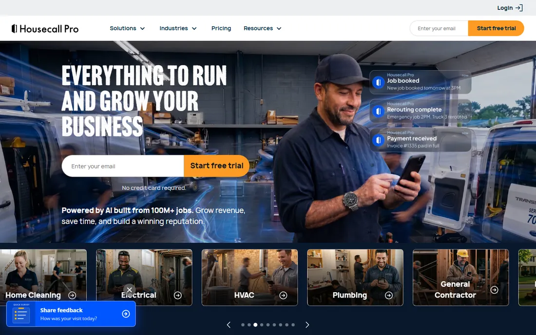 Housecall Pro homepage