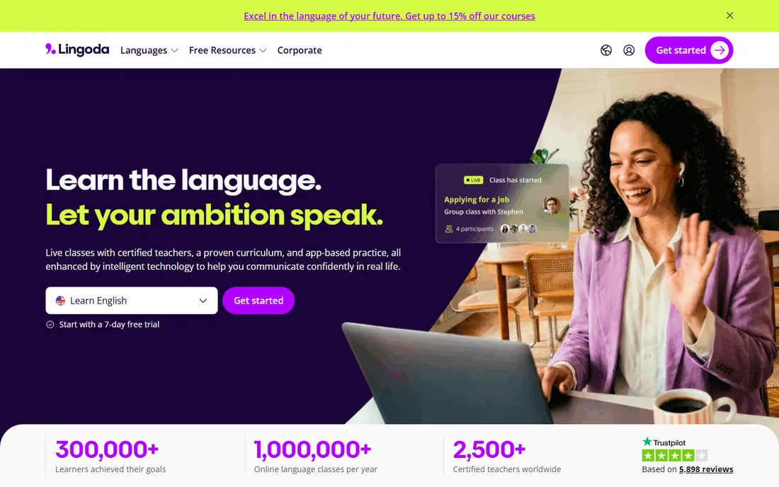 Lingoda homepage