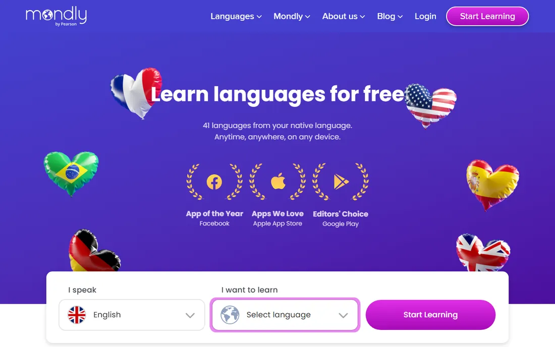 Mondly homepage