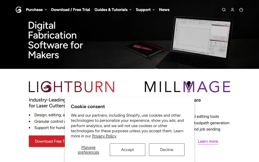 LightBurn homepage