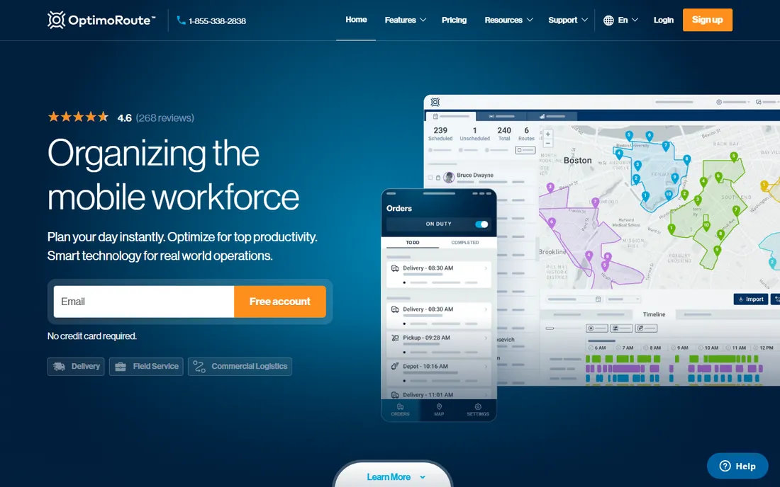 OptimoRoute homepage