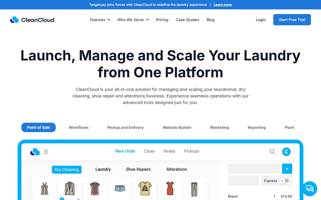 CleanCloud homepage