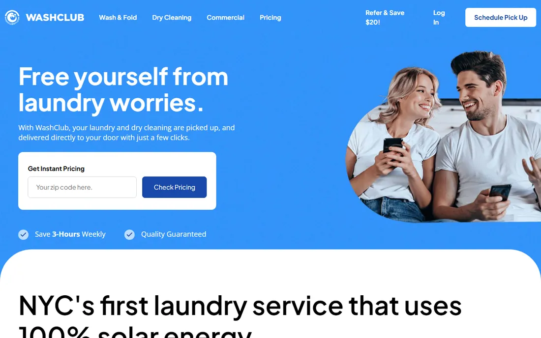 WashClubTrak homepage