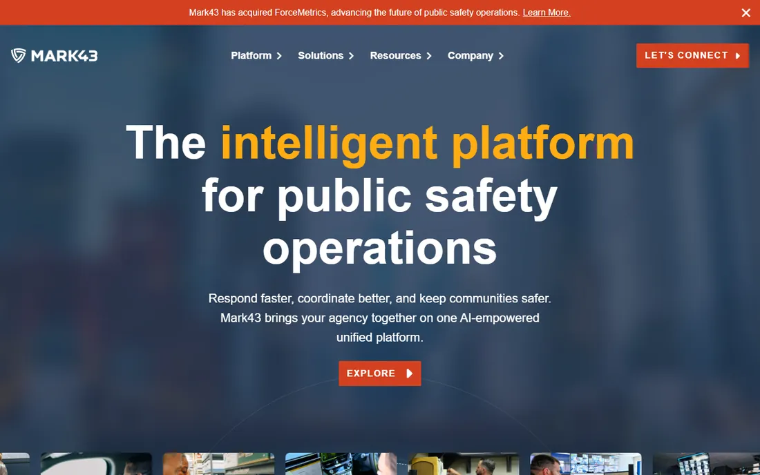 Mark43 homepage