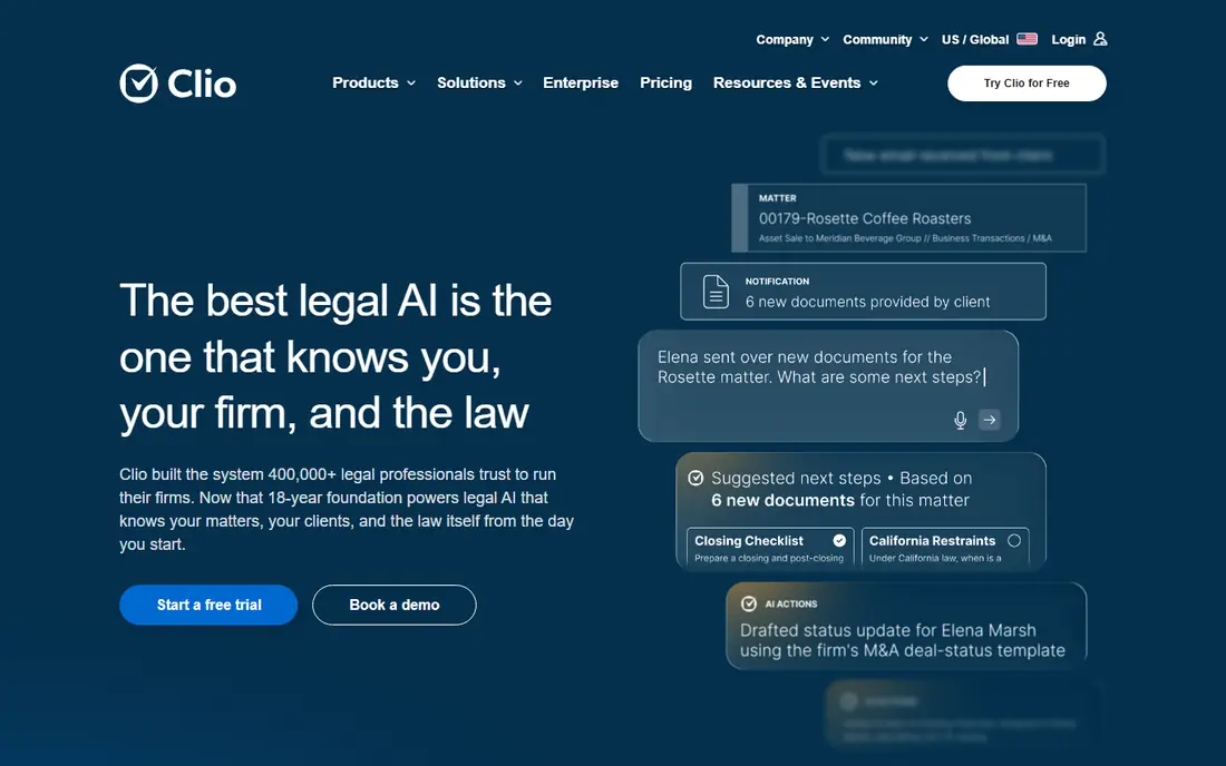 Clio homepage