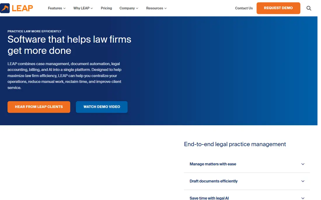 LEAP homepage