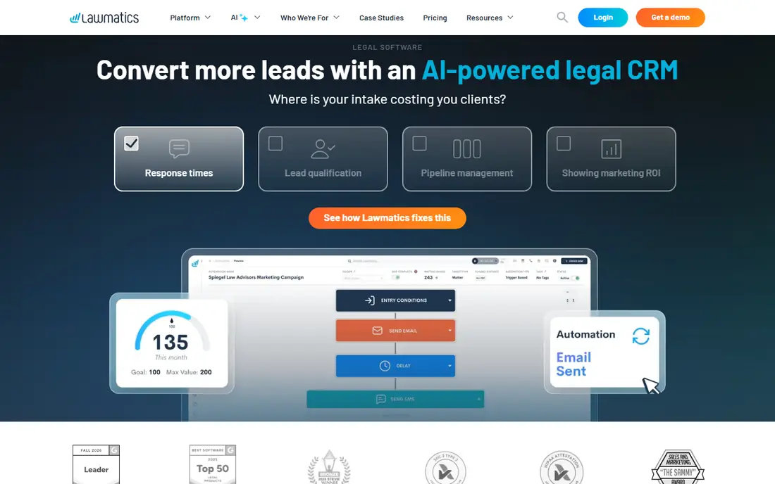Lawmatics homepage