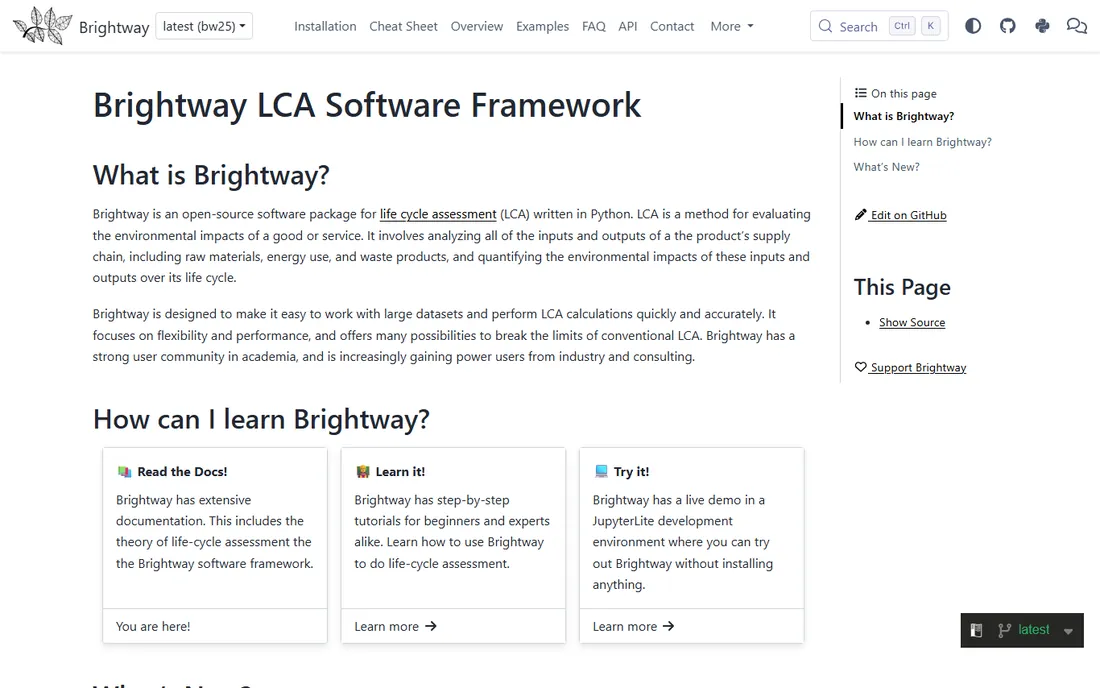 Brightway homepage