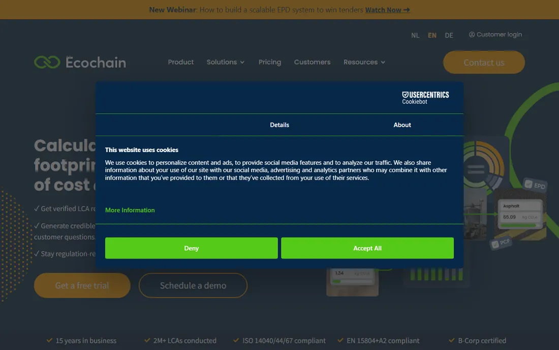 Ecochain homepage