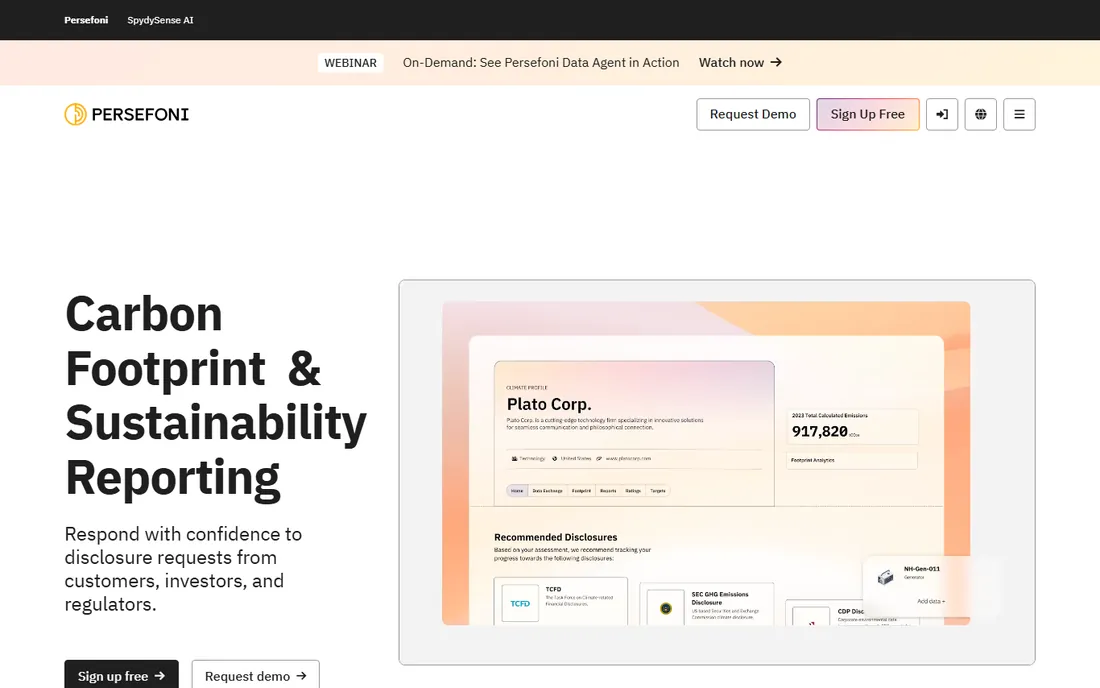 Persefoni homepage