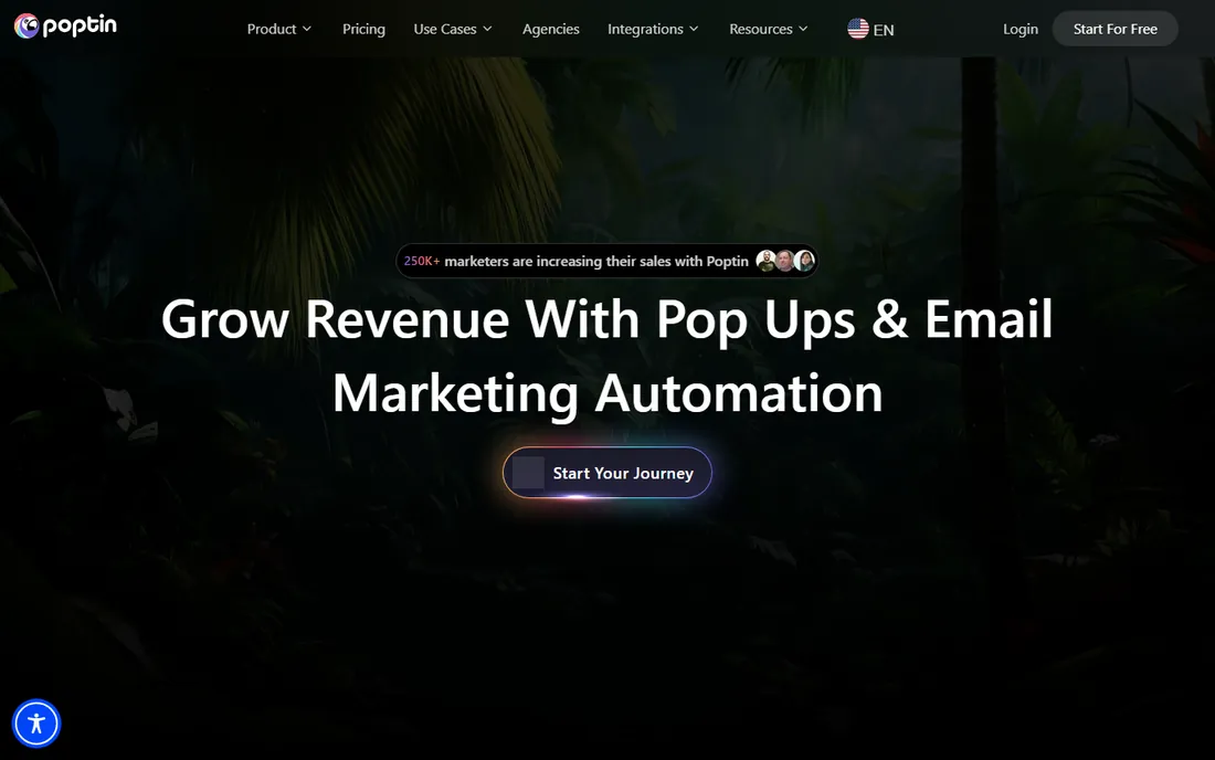 Poptin homepage