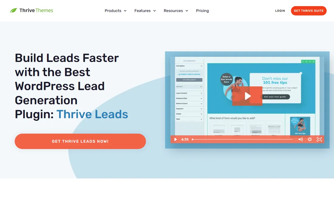 Thrive Leads homepage