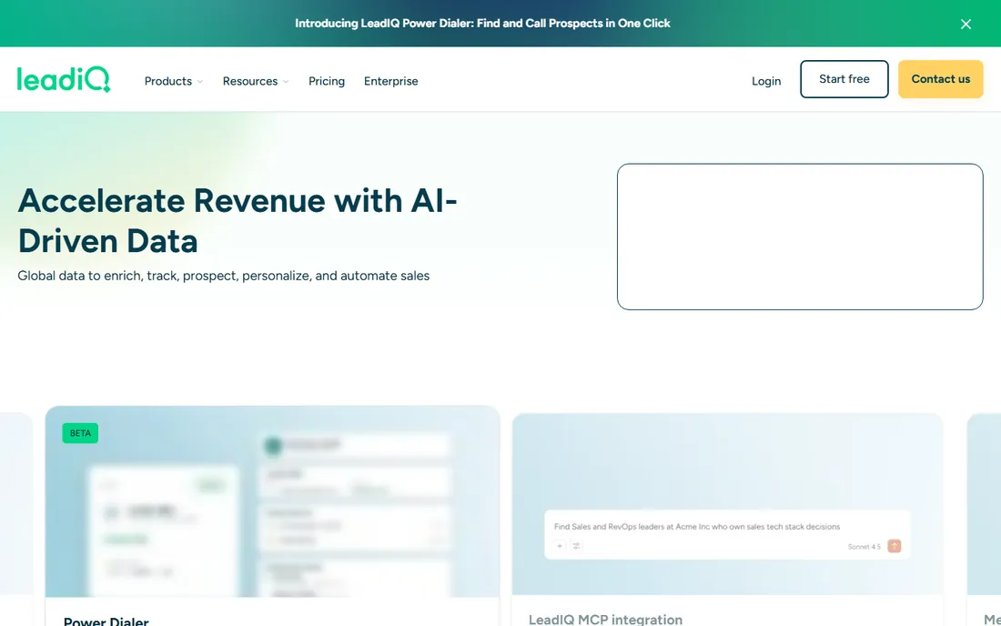 LeadIQ homepage